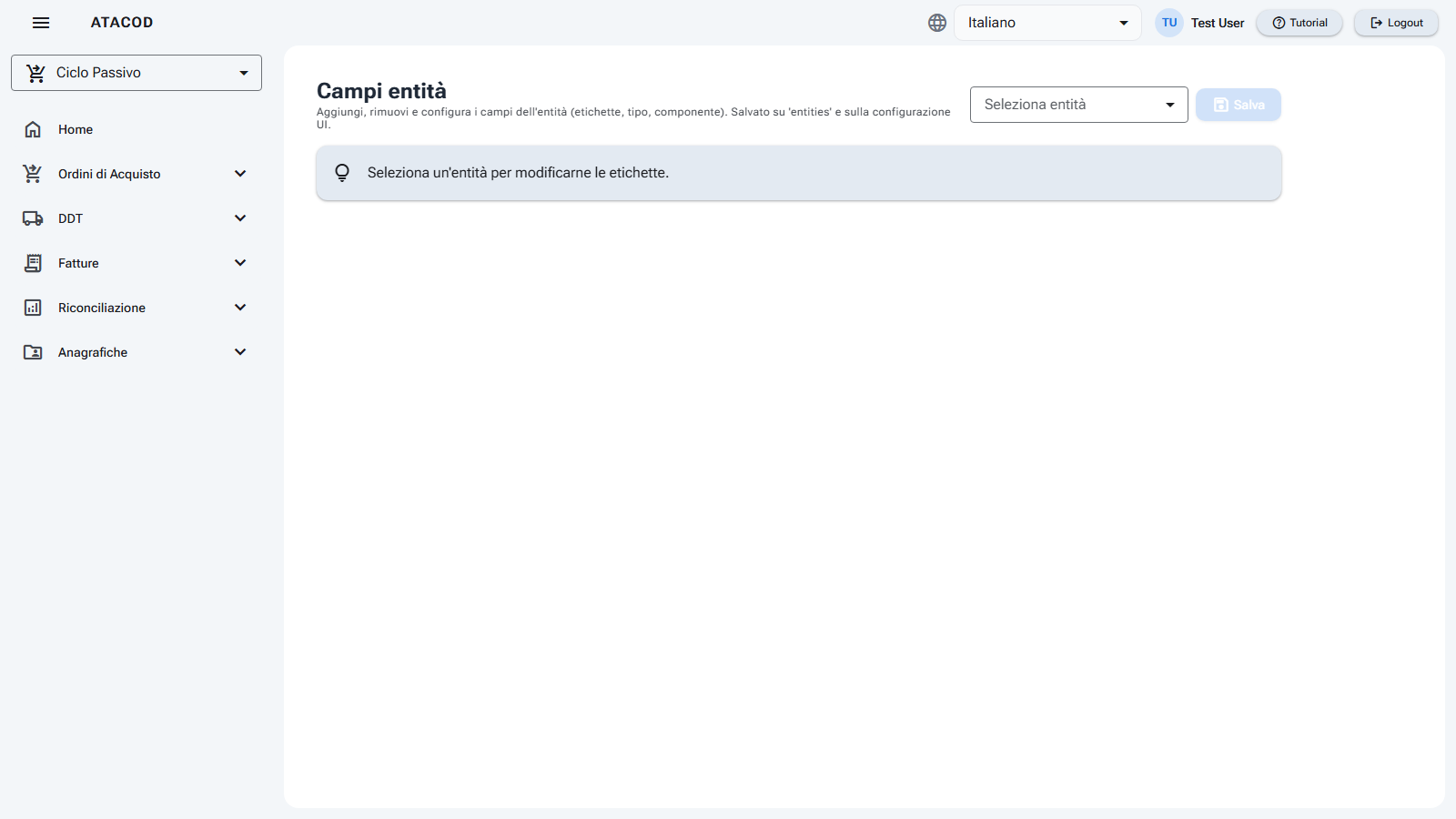Schermata della pagina