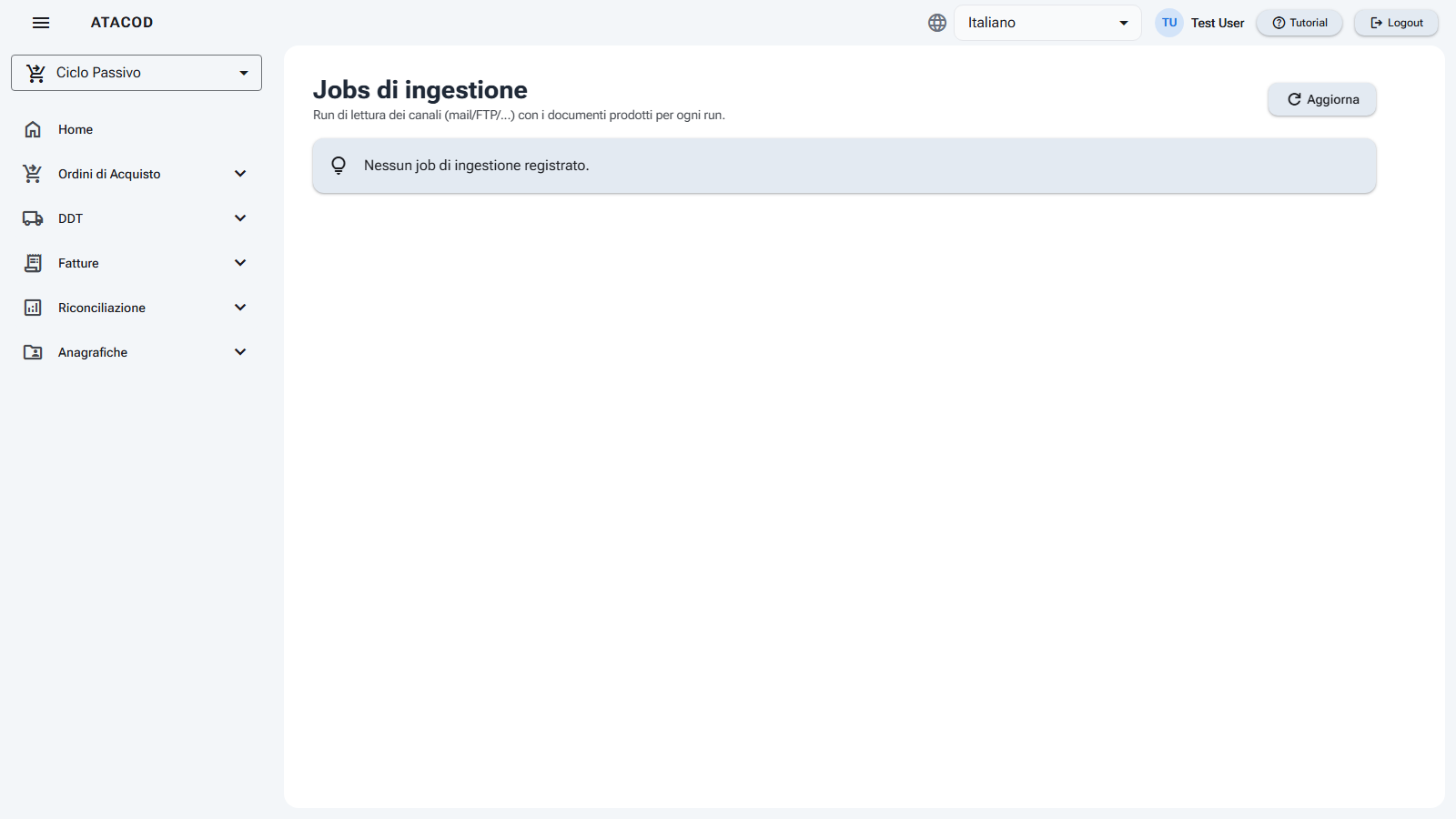 Schermata della pagina