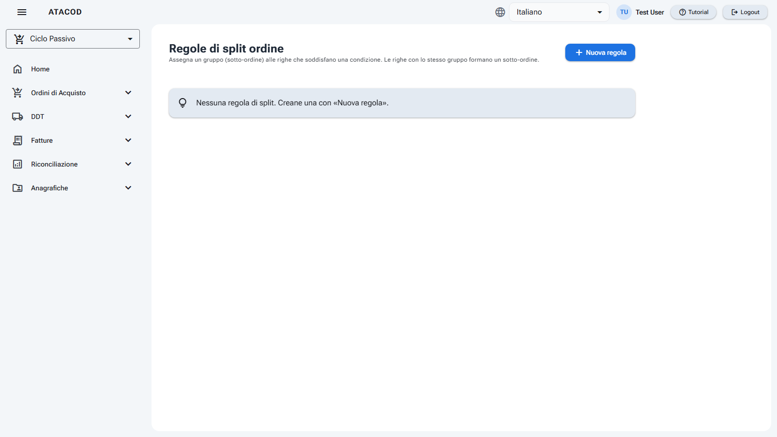 Schermata della pagina